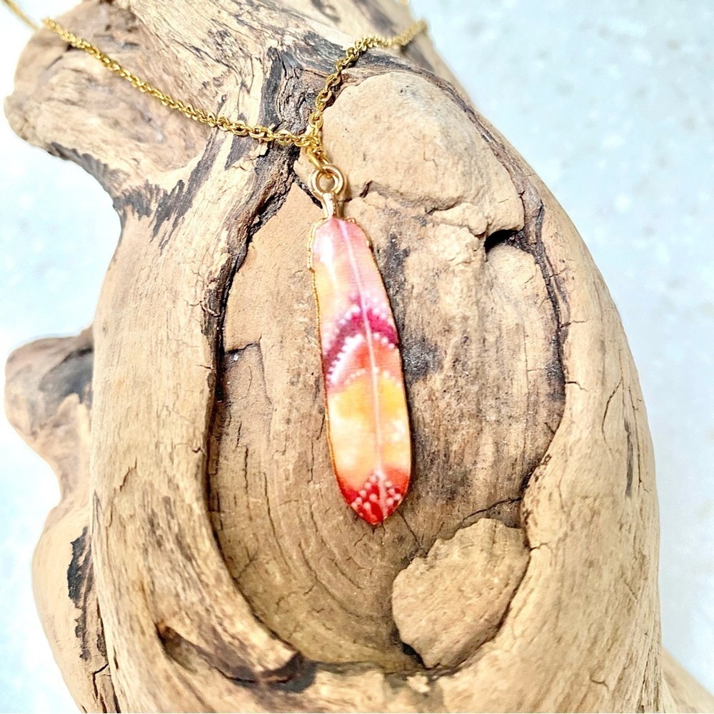 Boho feather rustic necklace w southwestern native vibe